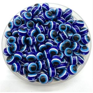 1000pcs blå pärlor runda onda harts ögonpärlor randspacer pärlor smycken mode diy armband gör gåvor2207