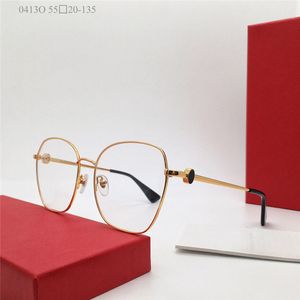 新しいファッションデザインバタフライシェイプ光学メガネ0413oメタルフレーム男性と女性の着用が簡単な人気スタイルクリアレンズ眼鏡
