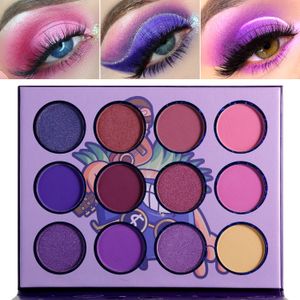 Ombretto DE'LANCI Purple Eyeshadow Palette 12 colori Mini Kit trucco Palette-Hawaii Blueberry Matte And Shimmer Pigmented Violet EyeShadow 231031
