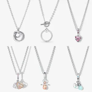Hängen 925 Sterling Silver Diy Charms Fit Original Making Accessories Designer Custom Jewelry Women Flower Necklace