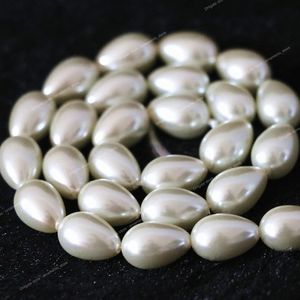 Pearl 9*13mm White Diy High Necklace Pendant Bead Making Armband grossistleverantör Handgjorda pärlor tårarsmycken gör mode smycken smycken smycken