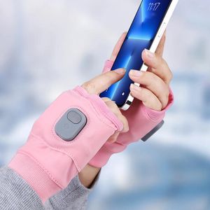 Cycling Gloves Smart Heated 360 Degree Heating Rechargeable Fingerless Touchscreen For Outdoor Hiking