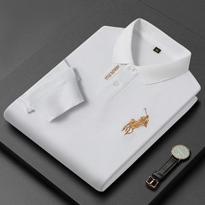 Polo da uomo Arrivo Designer coreano Polo da uomo di qualità Autunno Ricamo Manica lunga Business Anti Pilling T-shirt Tendenza Abbigliamento da golf 231030