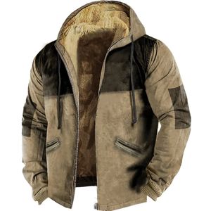 Herren Hoodies Sweatshirts Reißverschluss Pullover Farbblockdruck Lässige Winterkleidung Langarm Sweatshirt Kapuzenjacke Streetwear 231031