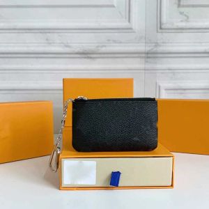 Designers plånbok män nyckelring ring kreditkortshållare kvinnor nyckelpåse mynt handväska mode parisiska stil plånböcker utan originallåda