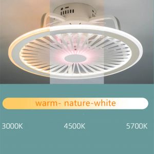 غرفة نوم حديثة LED SMART SERMIL FAN LIGHT STREVISE STREVISE RININGROOM 3 COLORS LIGHT مع التحكم عن بُعد