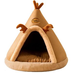 Kennes Pens Pet Cat Cave House Składany namiot Soft Dog Bed Mongolian Yurts Cute Kennel Nest Small Animals Puppy Chihuahua House z Mat 231031