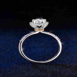 Holding Flowers Style 925 Sterling Silver Moissanite Wedding Party Anniversary Pierścień dla kobiet Test Diamond 284F