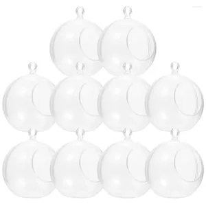 Titulares de vela 10 pcs Árvore de Natal Decoração de Natal Bola Ornamentos Plásticos Preenchíveis Pequenas Velas Decorativas e