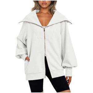 Hoodies femininos moletom feminino zip up moletom oversized hoodies suéter bonito roupas casuais top outono inverno jaqueta roupas da moda s-5xl 231031