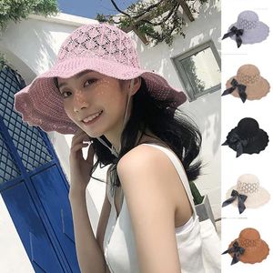 Bola bonés moda mulheres chapéus de sol praia viseira pico chapéu de palha dobrável m e boné de beisebol