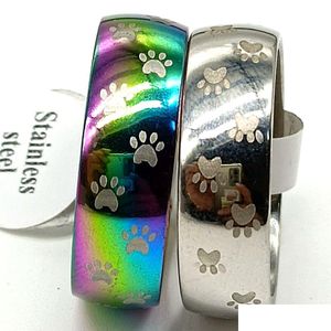 Band Rings Wholesale 30Pcs Mix Pet Lovers 316L Stainless Steel Claw Drop Delivery Jewelry Ring Dh8Sh