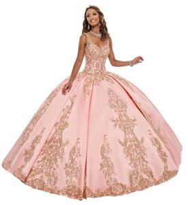 Quinceanera Dresses Elegant Princess Appliques Ball Gown Lace-up Sweetheart Satin Plus Size Sweet 16 Debutante Party Birthday Vestidos De 15 Anos Q14