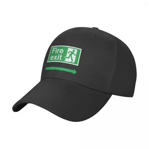 Berets Classic Fire Exit Sign Baseball Caps Mode Männer Frauen Hüte Outdoor Einstellbare Casual Cap Streetwear Hut Casquette