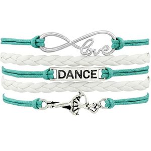Charm Bracelets Dance Dancer Ballet Shoes Heart Infinity Love Handmade Jewelry Women Men Gift Drop2331