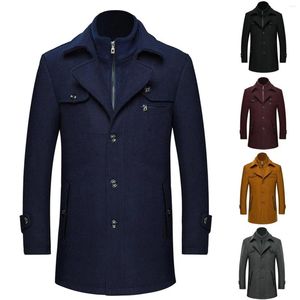 Men's Trench Coats Nylon Jacket Men Mens Down Jackets Winter Thickened Warm Woolen Coat Solid Color Business Casual