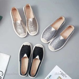 Designer Women Bling Flats Loafers Elastic Band Casual Ladies Womens Sneakers Woman Fisherman Comfortable Female Light Shoes Skecher Shoe