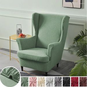 Coprisedie Addensare Jacquard Wingback Elasticizzato Copripoltrona ad ala con cuscino del sedile Fodere per divano elastiche Tinta unita