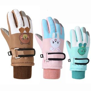 Children's Finger Gloves Cartoon Kids Thickened Warm Winter Ski FiveFinger for Children Windproof Boys Girls Snow Accessories 412 Years 231031