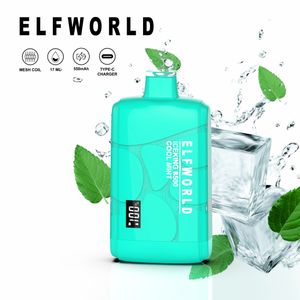 Elfworld Ice King Große Kapazität Vapes 5% Nic Einweg-Vape-Stift Digitalanzeige Vapes Einweg-Stift-Verdampfer Elfworld Iceking 8500 Puff