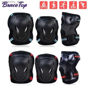 Skate Protective Gear 6Pcs/Set Sports Protective Gear Set Skating Knee Pad Elbow Pad Wrist Hand Protector for Kid Adult Cycling Roller Rock Climbing Q231031