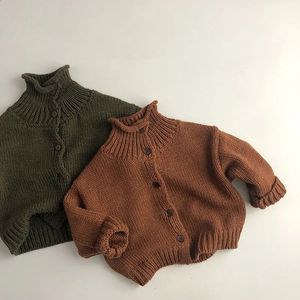 Pullover Autunno Inverno Maglione per bambini Collo alto Abbigliamento per bambini Maglia Neonati maschi Ragazze Costumi in cotone 231030