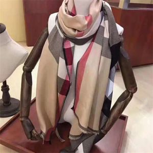 2023 Fashion Plaid Wholesale Cotton Wool Striped Long Scarf Women Silk Winter Designer Necks Wraps Printed Shawls JNCM