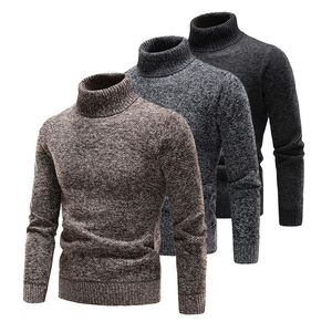 Suéteres masculinos marca homens suéteres de gola alta e pulôveres moda camisola de malha inverno homens pulôver homme lã casual roupas sólidas 231030