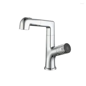 Bathroom Sink Faucets And Cold Mixed Sensor Faucet Single Hole Pull Out Manual Mode Sensing Free Swap.