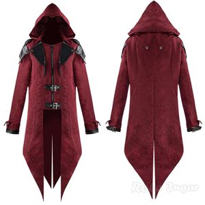 2023 Vintage Medieval Assassin Spiel Assassins Creed Cosplay Kostüm Kapuzenjacke Stickerei Outwear Halloween Party Kleidung