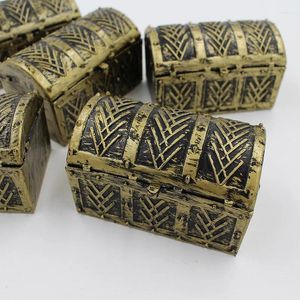 Party Decoration Mini Pirate Gold Treasure Chests Kids Toy Halloween Supplies Cosplay Themed Game Accessories For