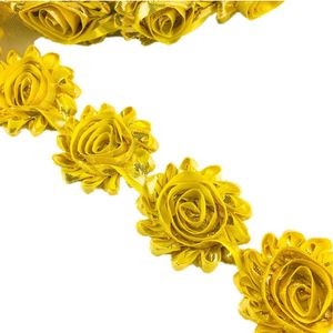 Hair Accessories 10Yards Shinny Gold Roses Flowers Silk Glitter Shabby Blossom Head For Crafts Valentine's Day Wedding HB002 231031