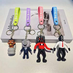 Cartoon Toilet Man Doll Keychain Soft Rubber PVC Car Pendant School Bag Silicone Anime Birthday Gift