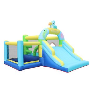 Cheap Jumping Castle Bounce House with Basketball Hoop Inflatable Bouncer Fun Slide Blower Included Big Jumping Toys Jumper for Kids Indoor Outdoor Play Parrot Them