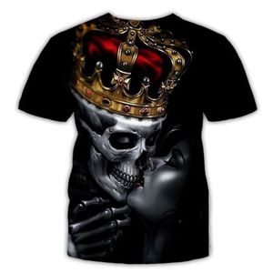 Impressão 3D Crânio Camisetas Moda Verão Hip Hop Cool Streetwear Halloween Graphic Tees2688