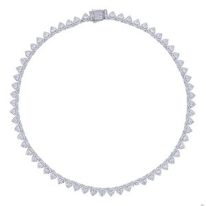 Ожерелья с подвесками Iced Out, женское ожерелье в стиле хип-хоп с 5A Cz, выложенным камнем, 7 мм, теннисная цепочка в форме сердца, эффектные ювелирные изделия для свадебной вечеринки Dhkui