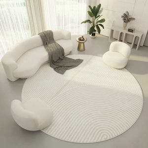 Carpet Nordic Plaid Round Lounge Large Area Rug Home Decor Study Bedroom Mat Soft Anti Slip Table Room Decoration Child Rugs 231031