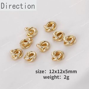 14K Guldbelagd tvinnad kopparring Packel Triple Flower Peads Diy Handmade öron smycken halsband armband pendell tillbehör smycken gör jewelry fynd