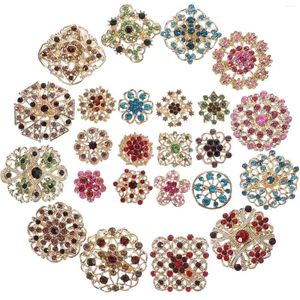 Broches 24 pcs senhoras mochilas mulheres broche de flor moda criativa chique adorável corsage strass casamento senhorita