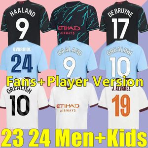 Fußballtrikots HAALAND DOKU 23 24 DE BRUYNE PHILLIPS MANS CITIES GREALISH FERRAN MAHREZ FODEN BERNARDO CANCELO Z RODRIGO Fußballtrikot Herren