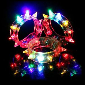 Gelé 100 st åtta lampor LED Glow Bangle Light Up Flash Armband Blinking Spike Armband för Party Lin4097 231030