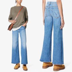 Women's Jeans Women Denim Pants 2023 High Waist Stretch Wide Leg Flare Waisted Baggy Woman Y2k
