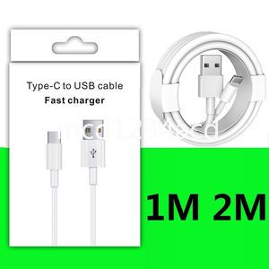 1M 2M Typ C -kablar Data Charger Micro USB C -kabel för Samsung Galaxy S10 S20 S22 S23 Xiaomi Huawei LG Retail Box M1