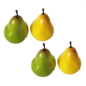 Party Decoration Green Yellow Pear Decoration: 4pcs Artificial Fruit Simulation For Home Holiday Display Ship