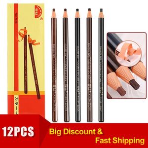 Eyebrow Enhancers 12pcs Eyebrow Pencil Shadow 5 colors Available Makeup Eyebrow Enhancers Pen Brown Black Eyebrow Natural Beauty Pen Tattoo Supply 231030