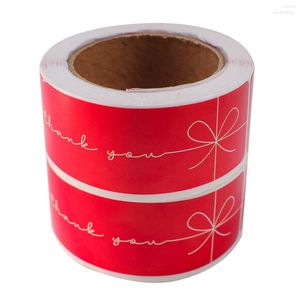 Present Wrap 120pcs/Roll Red Tack klistermärken Etiketter för småföretagsdekor klistermärke bröllopsfest julpaket dekorera