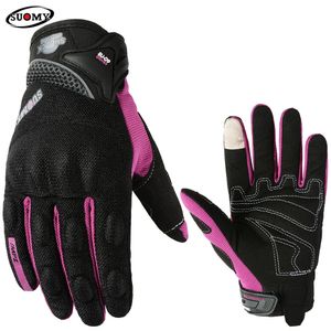 Cykelhandskar Suomy Women Purple Motorcykel Pekskärm Full Finger RacingClimbingcyclingRiding Sport Windproof Motocross 231031