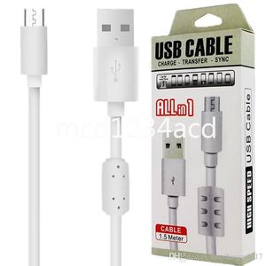 1,5 m 5ft snabb laddningstyp C USB C Micro V8 Charger Cable för Samsung Galaxy S8 S10 S20 S22 S23 HTC LG Android -telefon