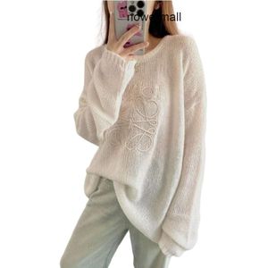 SWEATER LOWEWE LOWE LOEWEES LOEEWE Designer Hoodie Oryginalna wysokiej jakości sweter Mohair SWEAT LUSE DUŻY okrągły szyjka pullover w stylu college