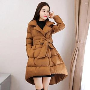 Trench da donna Irregolare a coda di rondine Cappotto in cotone Abbigliamento donna Coreano Inverno Parka Moda Elegante Mantello Capispalla Donna Slim